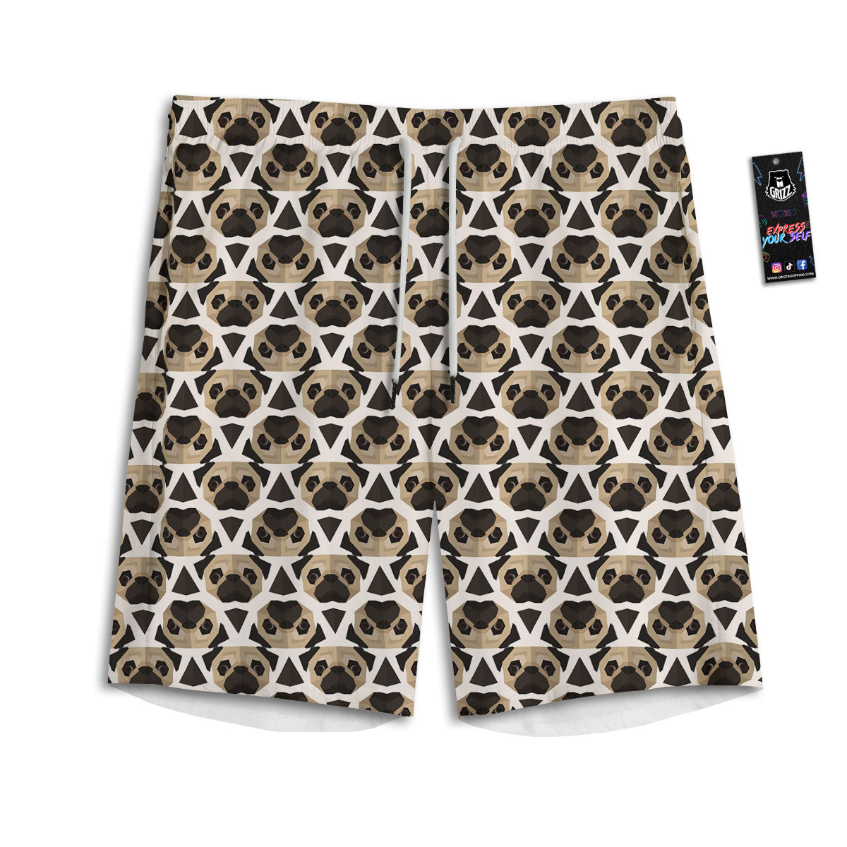 Red Pastel And Grey Tattersall Print Men's Athletic Shorts