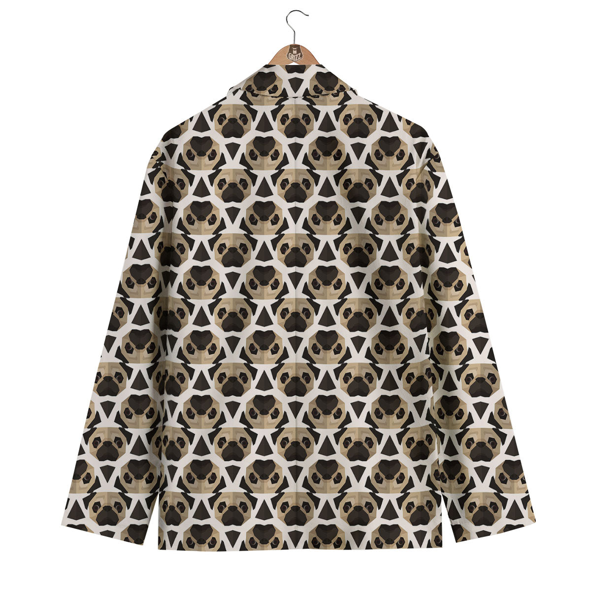 Pug Geometric Print Pattern Men's Blazer-grizzshop