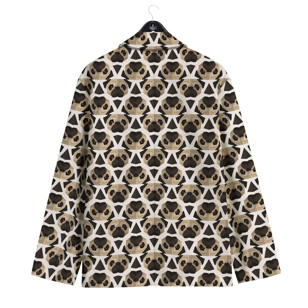 Pug Geometric Print Pattern Men's Sport Coat-grizzshop