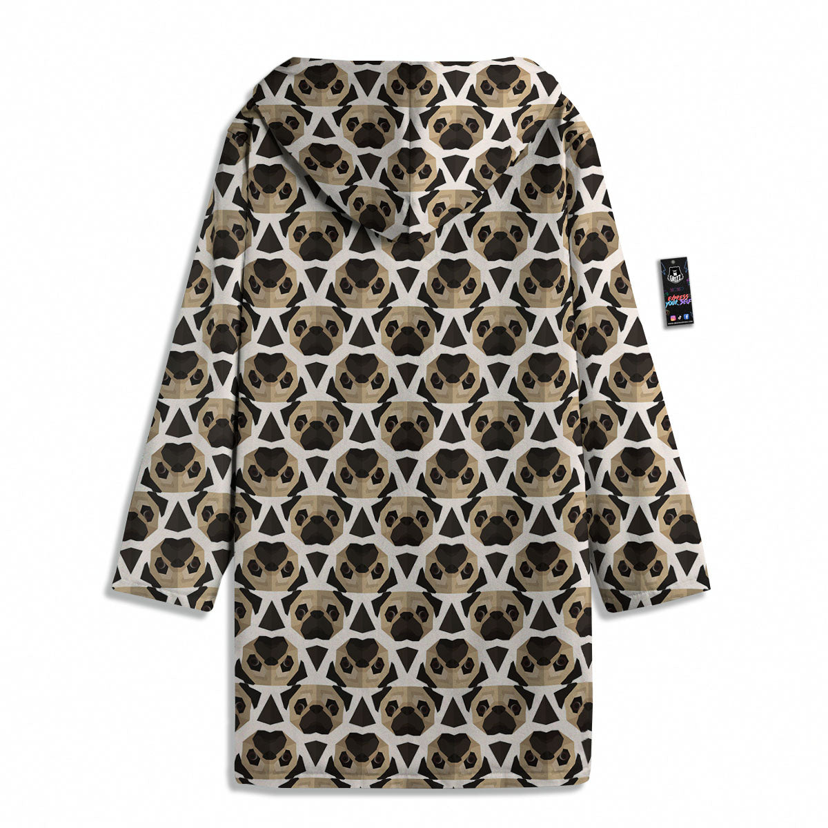 Pug Geometric Print Pattern Men's Windbreaker Jacket-grizzshop