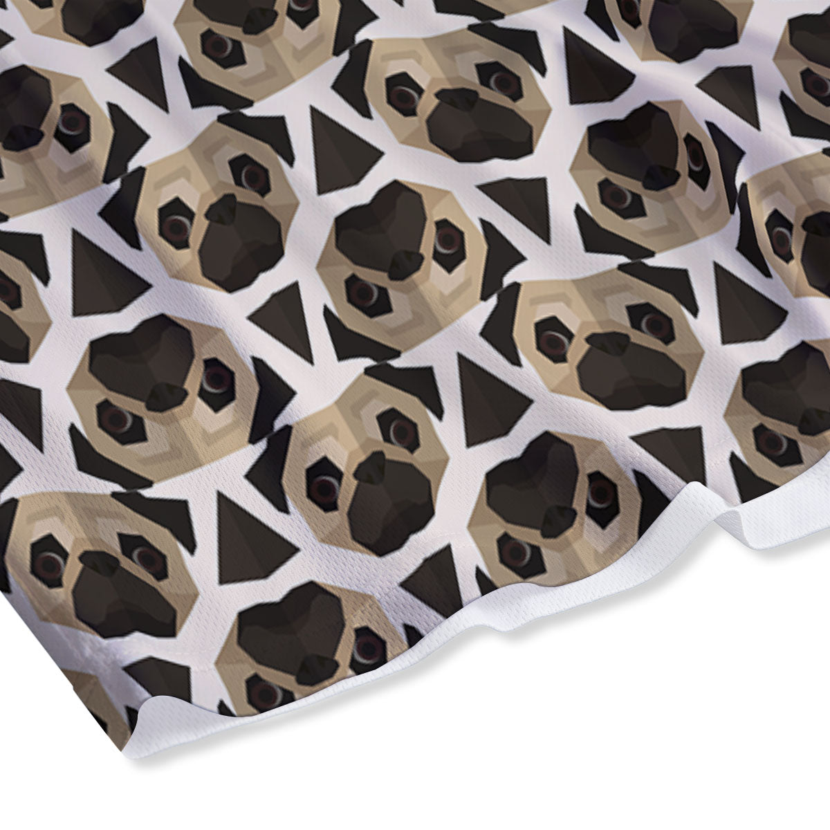 Pug Geometric Print Pattern Mesh Shorts