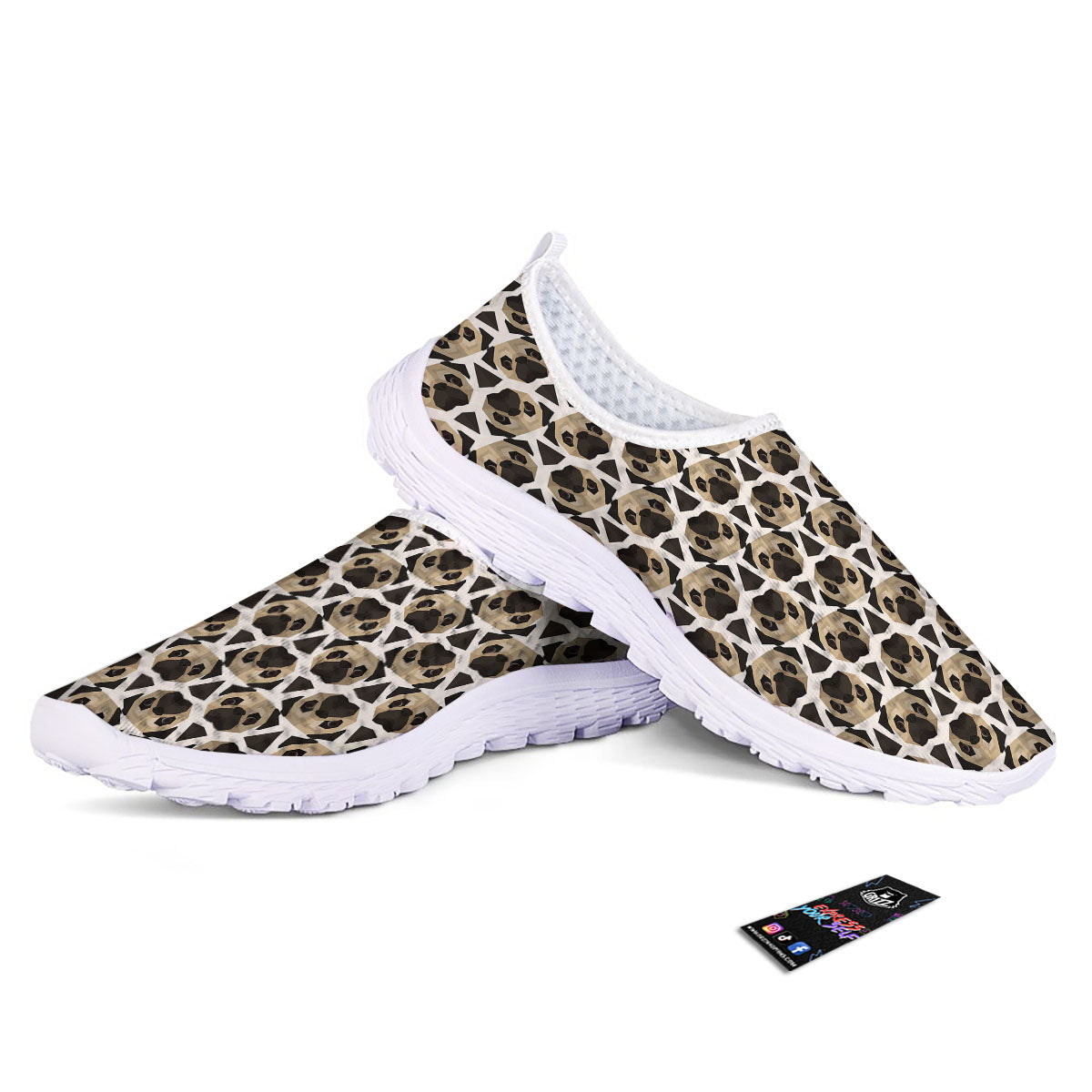 Pug Geometric Print Pattern Nurse Shoes-grizzshop