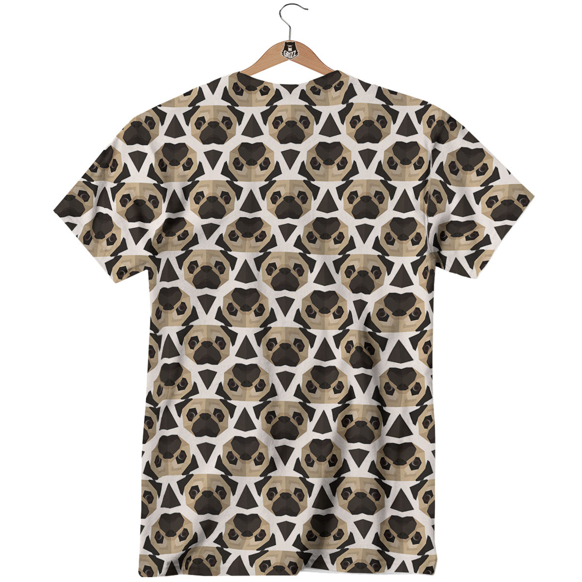 Pug Geometric Print Pattern T-Shirt-grizzshop