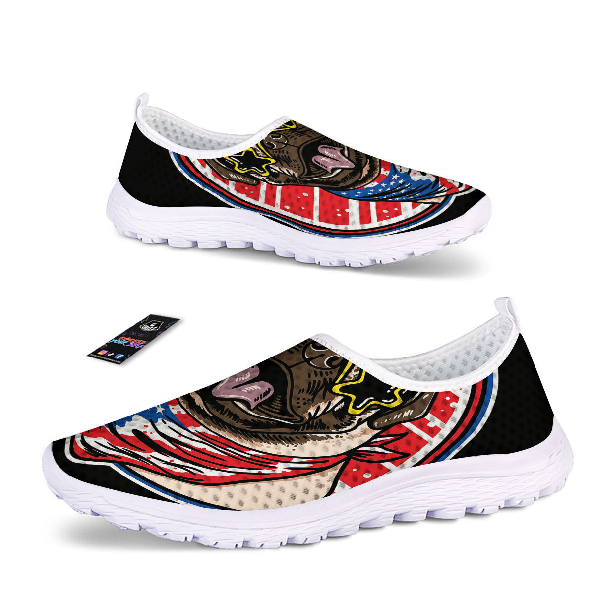 Pug Hipster Print Nurse Shoes-grizzshop