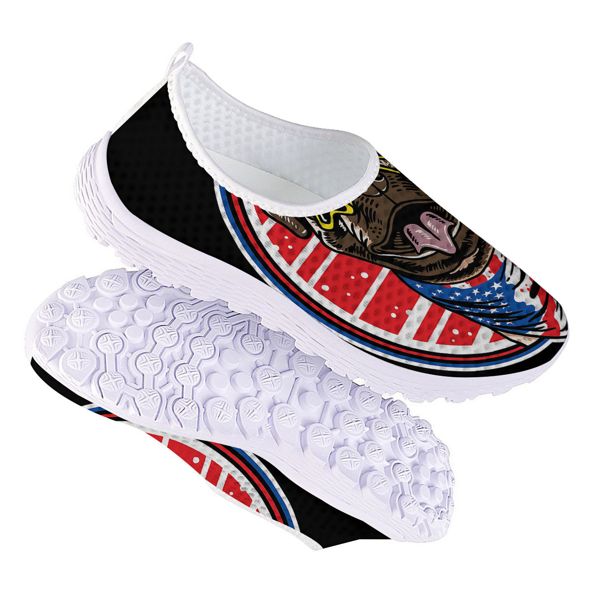 Pug Hipster Print Nurse Shoes-grizzshop