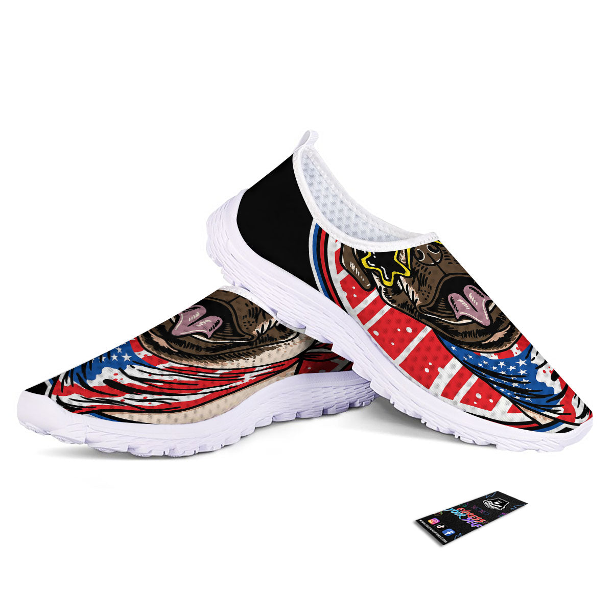 Pug Hipster Print Nurse Shoes-grizzshop
