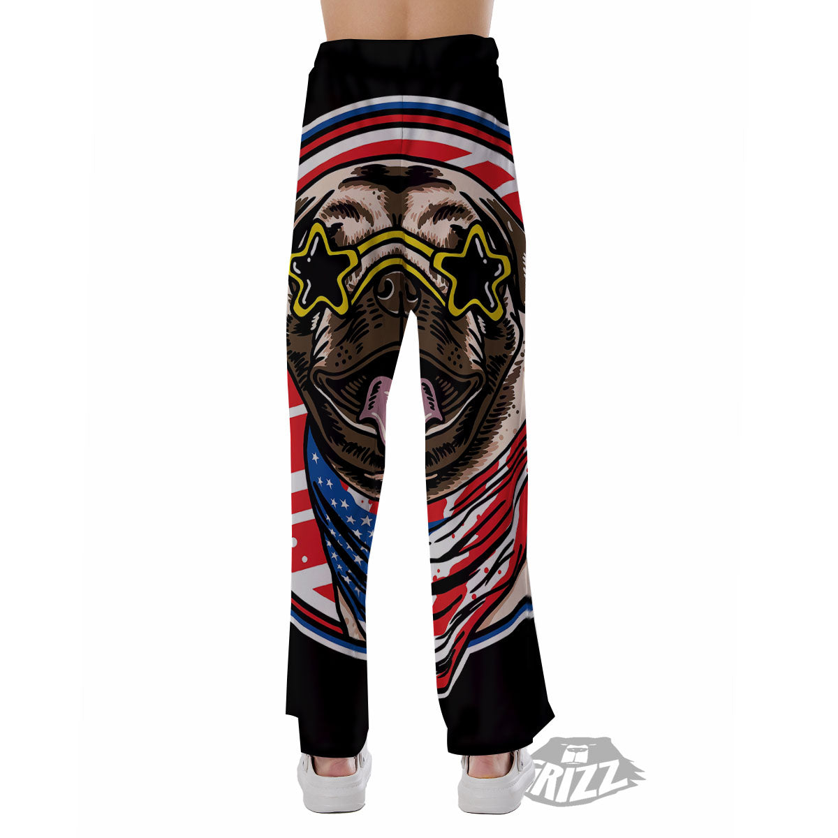 Pug Hipster Print Pajama Pants-grizzshop