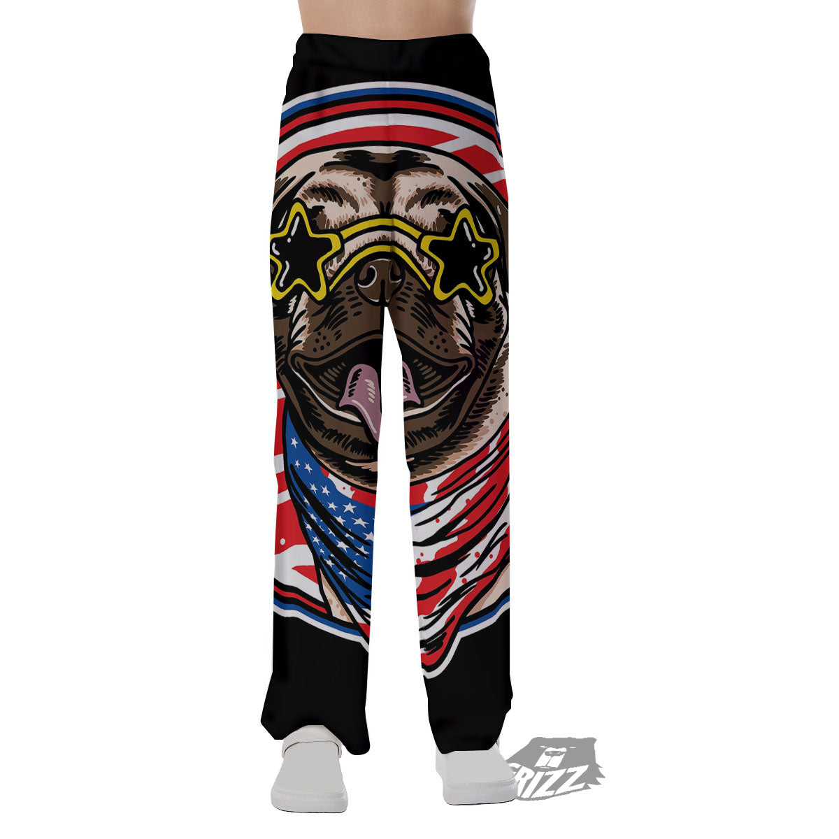 Pug Hipster Print Pajama Pants-grizzshop