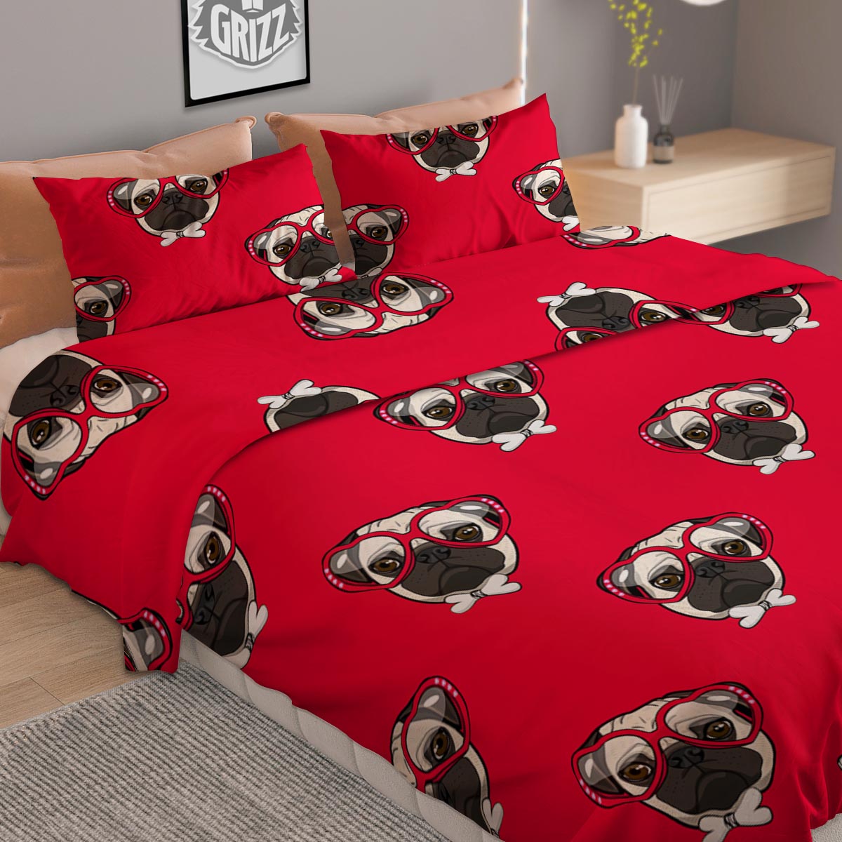 Polygonal Sunflower Print Pattern Duvet Cover Bedding Set