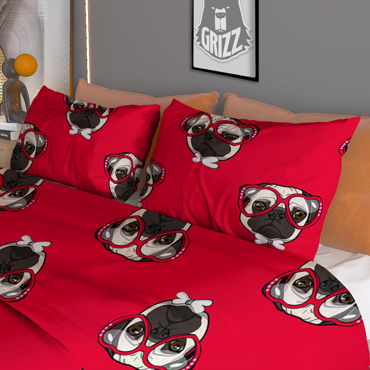 Polygonal Sunflower Print Pattern Duvet Cover Bedding Set