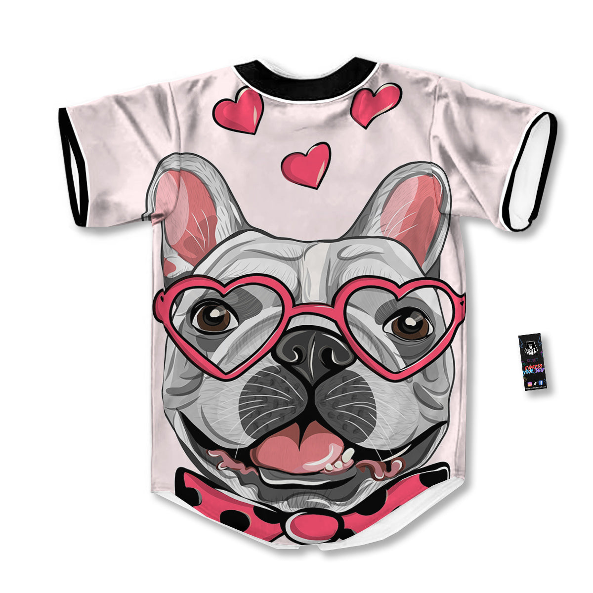 Pug With Glasses Cute Print Cute Baseball Jersey-grizzshop