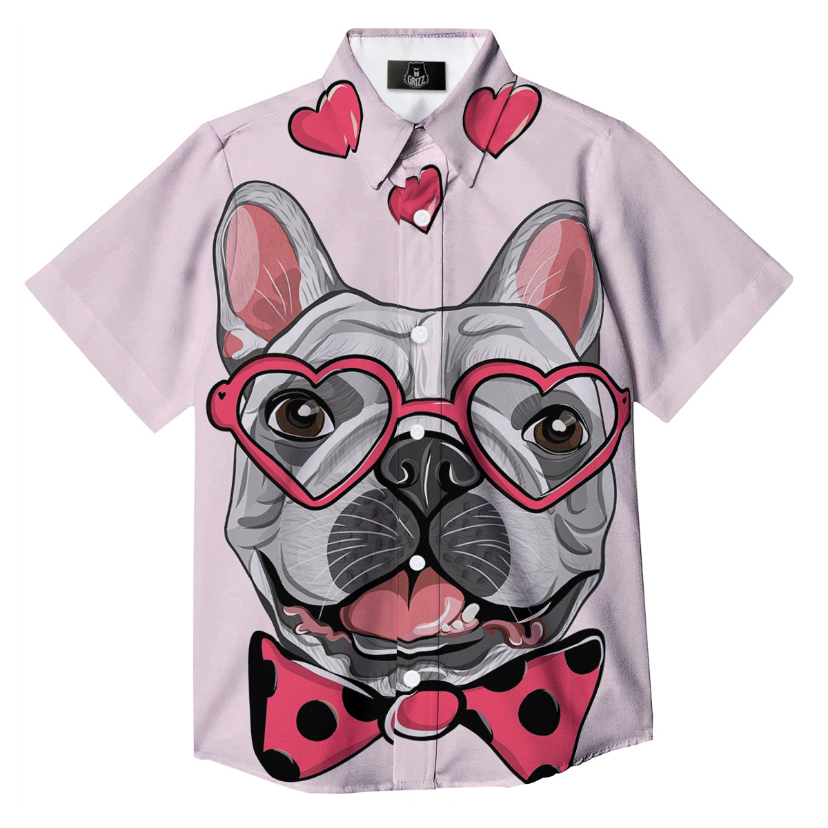 Pug With Glasses Cute Print Cute Button Up Shirt-grizzshop