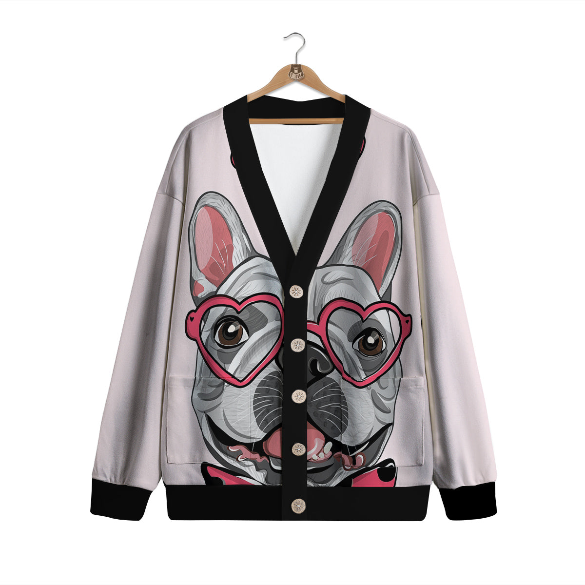 Pug With Glasses Cute Print Cute Cardigan-grizzshop