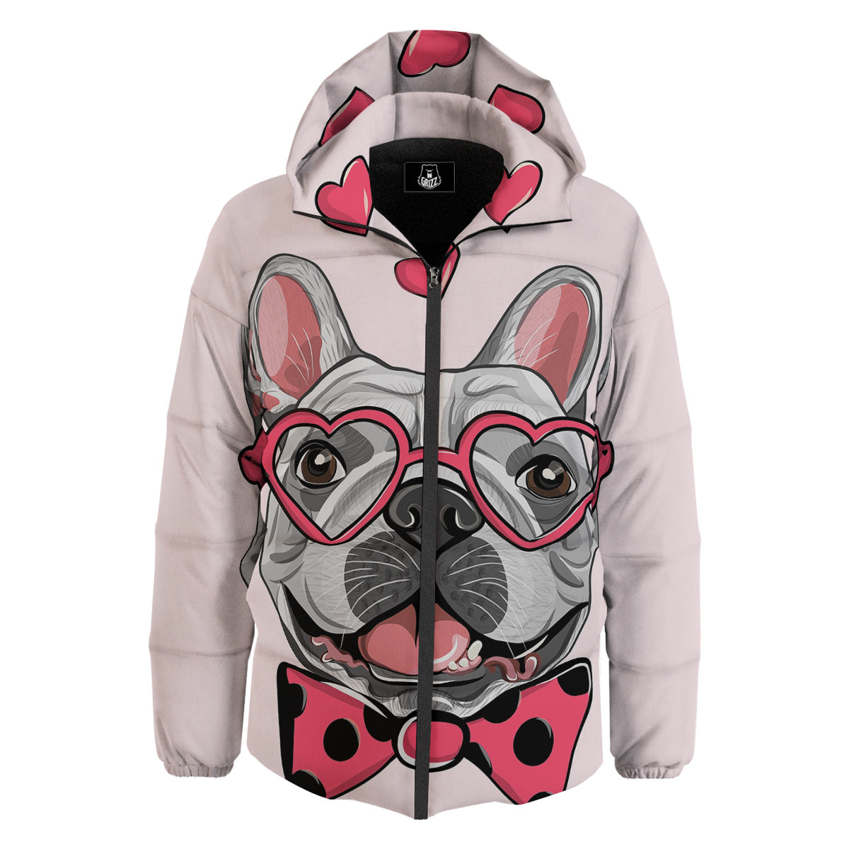 Pug With Glasses Cute Print Cute Down Jacket-grizzshop