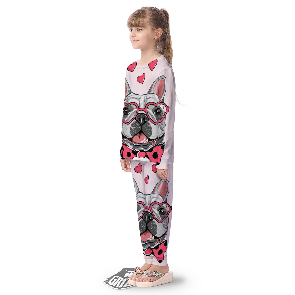 Pug With Glasses Cute Print Cute Kid's Pajamas-grizzshop