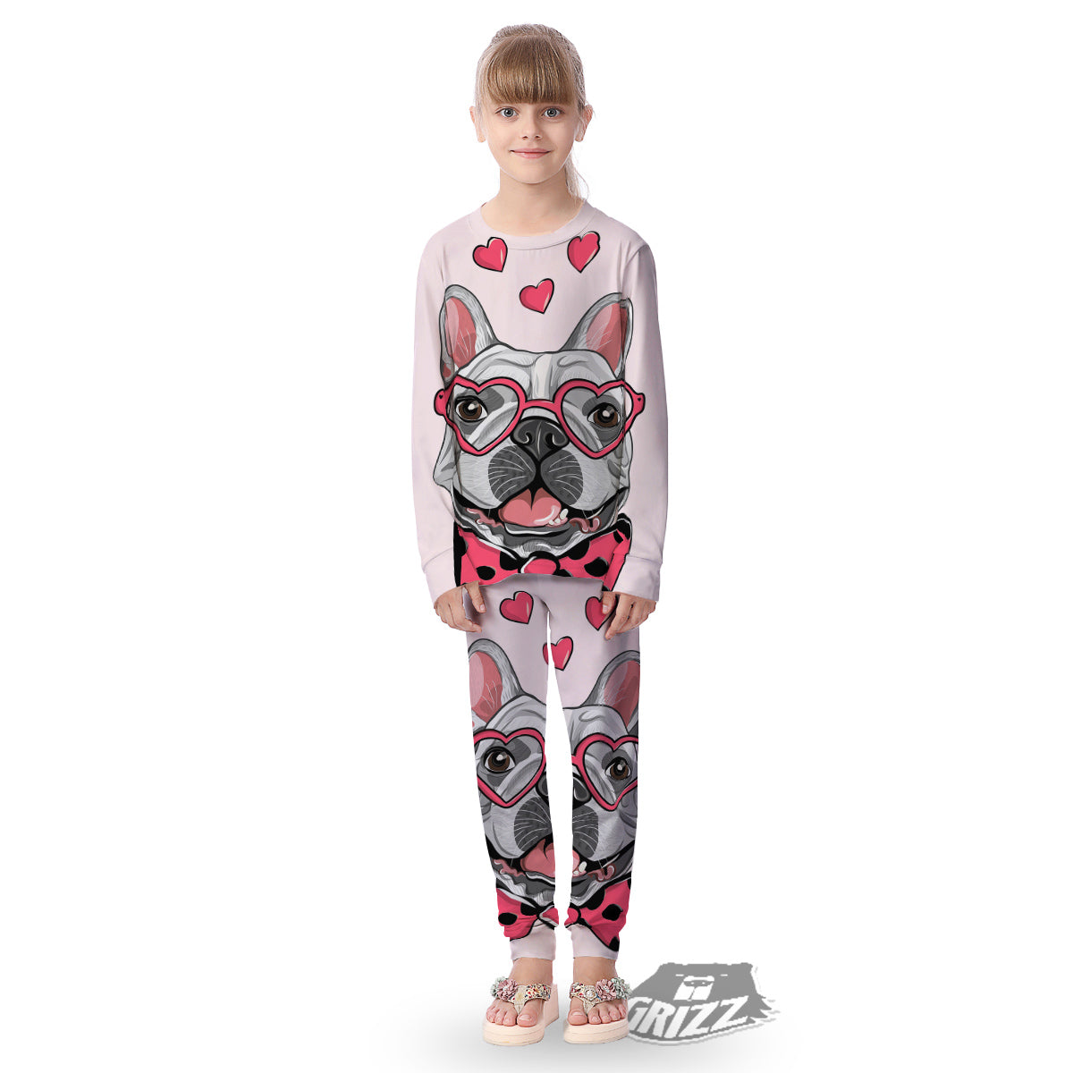 Pug With Glasses Cute Print Cute Kid's Pajamas-grizzshop