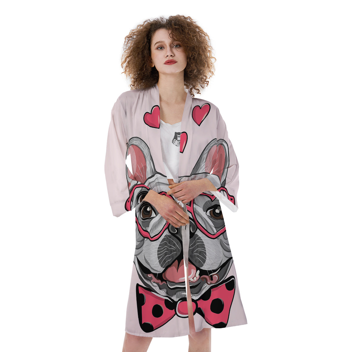 Pug With Glasses Cute Print Cute Kimono-grizzshop