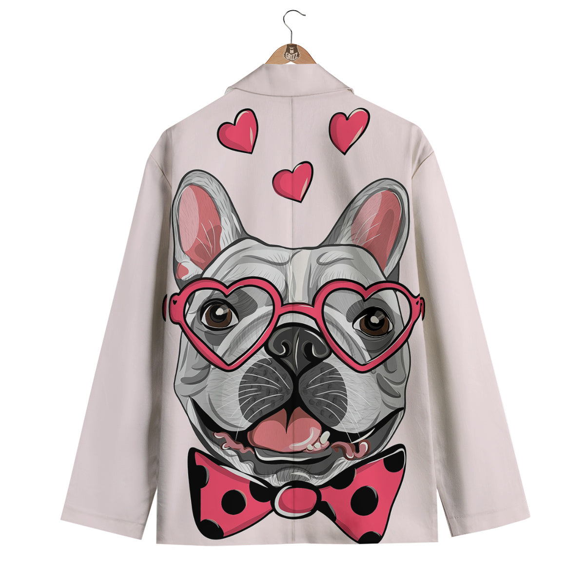 Pug With Glasses Cute Print Cute Men's Blazer-grizzshop