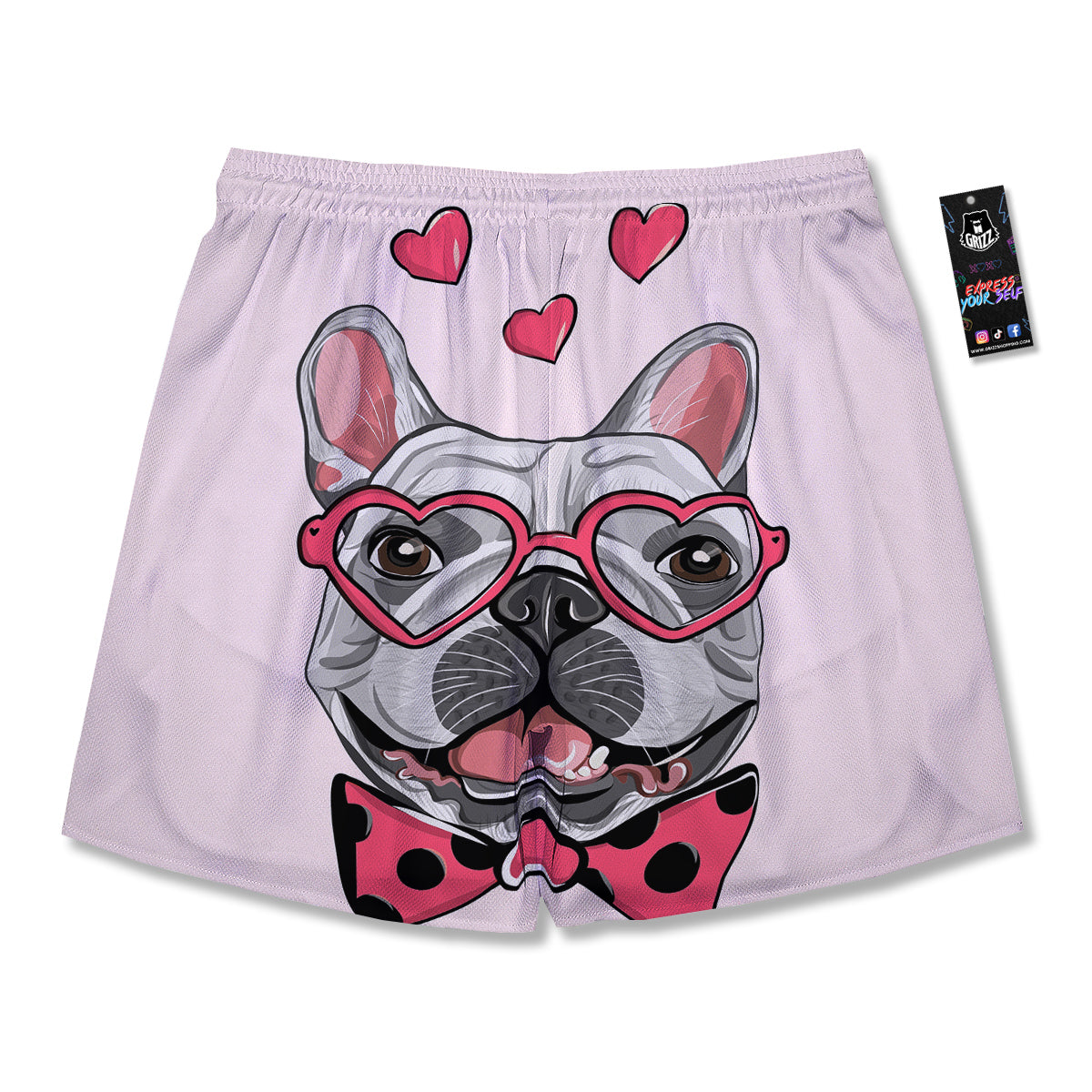 Pug With Glasses Cute Print Cute Men's Running Shorts-grizzshop