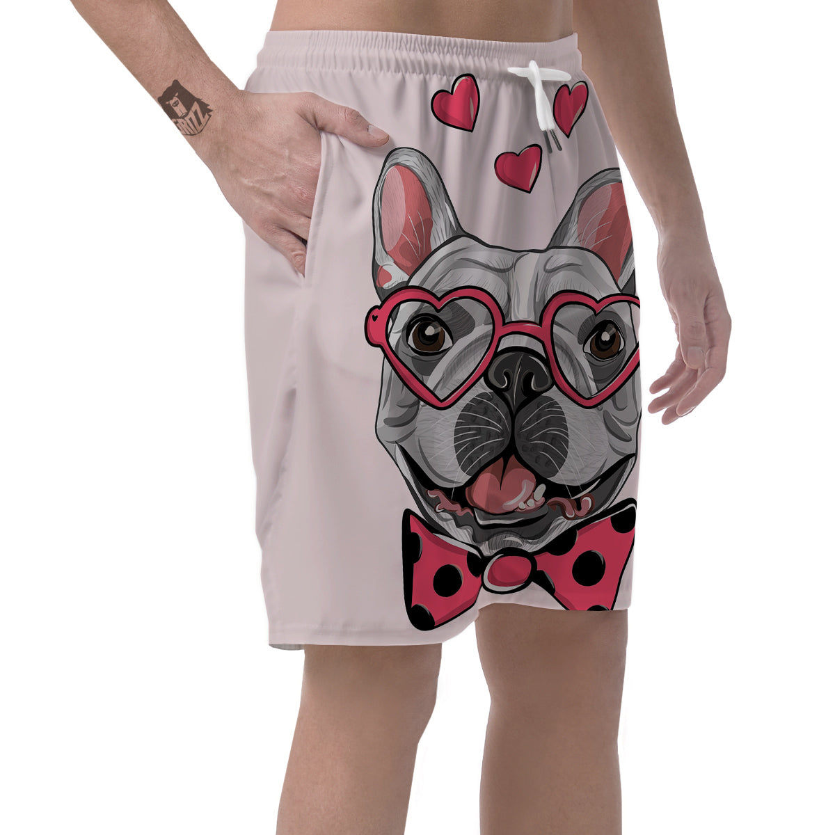 Pug With Glasses Cute Print Cute Men's Shorts-grizzshop