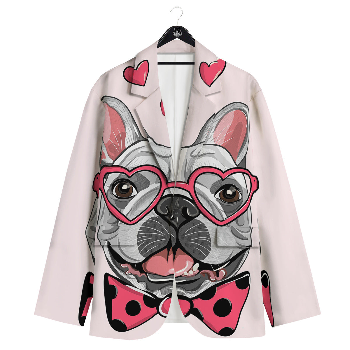 Pug With Glasses Cute Print Cute Men's Sport Coat-grizzshop