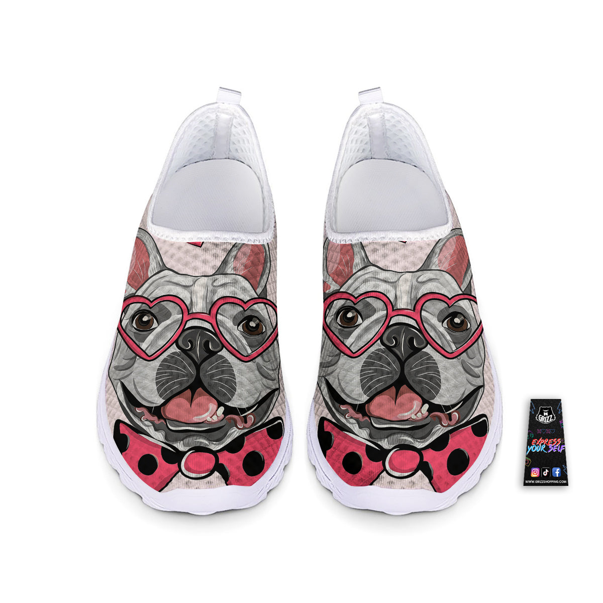 Pug With Glasses Cute Print Cute Nurse Shoes-grizzshop