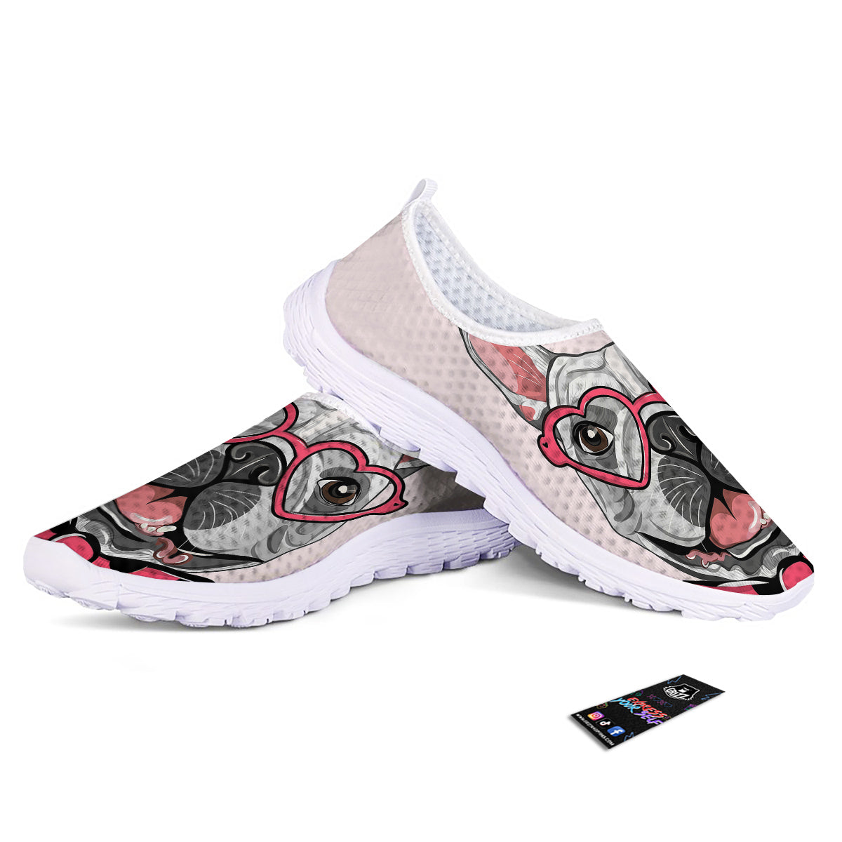 Pug With Glasses Cute Print Cute Nurse Shoes-grizzshop