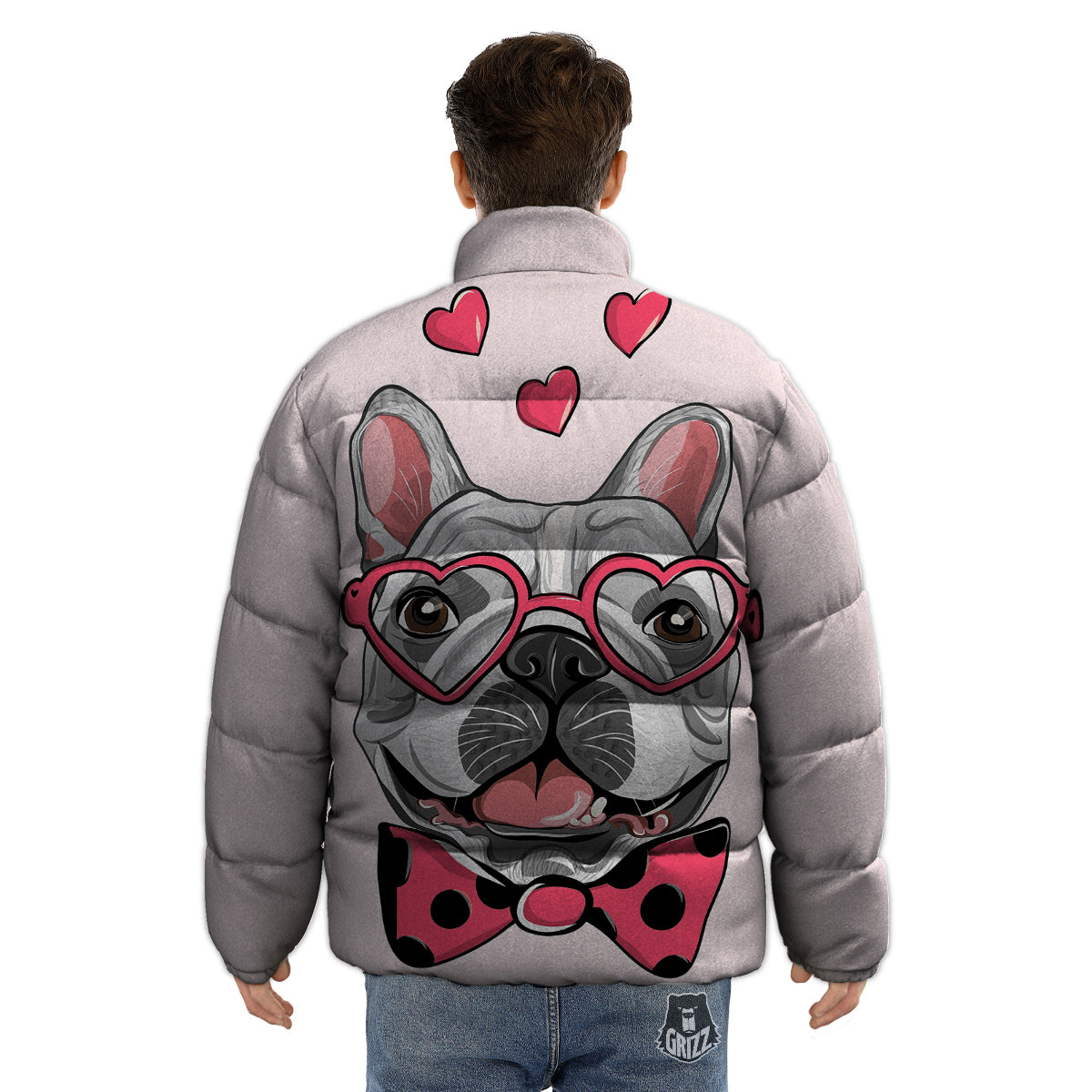 Pug With Glasses Cute Print Cute Puffer Jacket-grizzshop