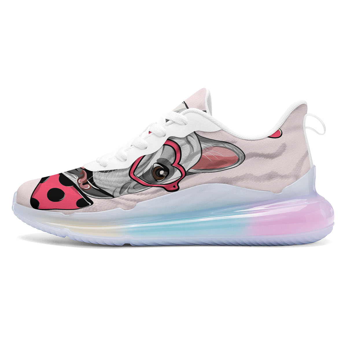 Pug With Glasses Cute Print Cute Running Sneakers-grizzshop