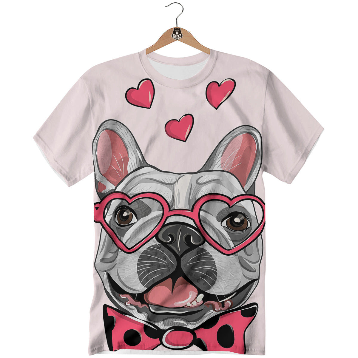 Pug With Glasses Cute Print Cute T-Shirt-grizzshop