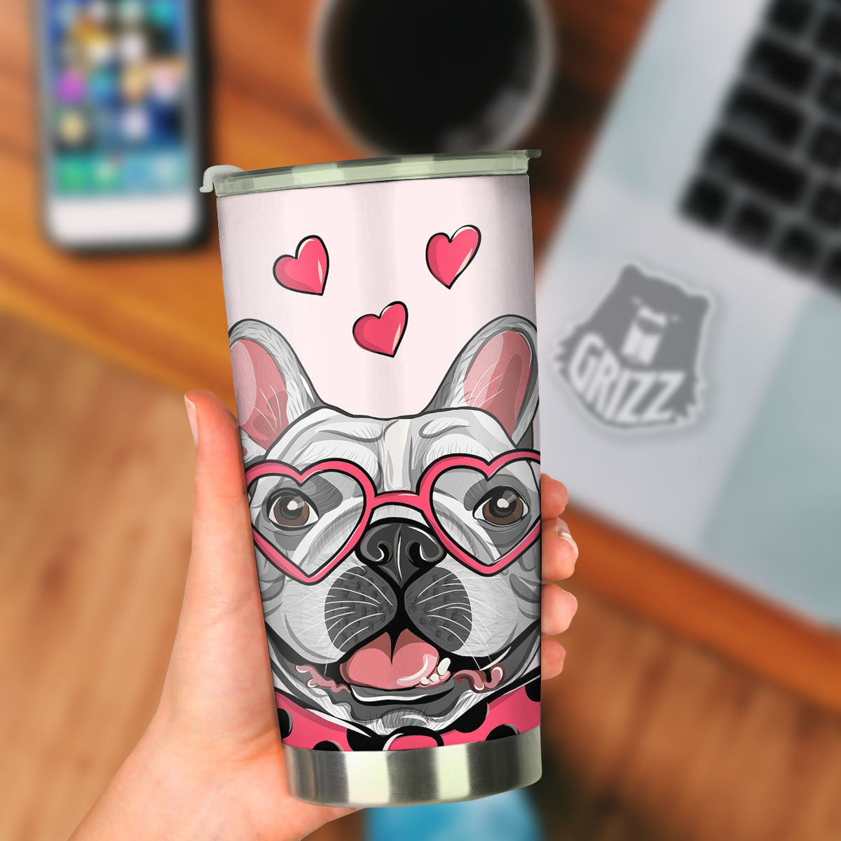 Pug With Glasses Cute Print Cute Tumbler-grizzshop