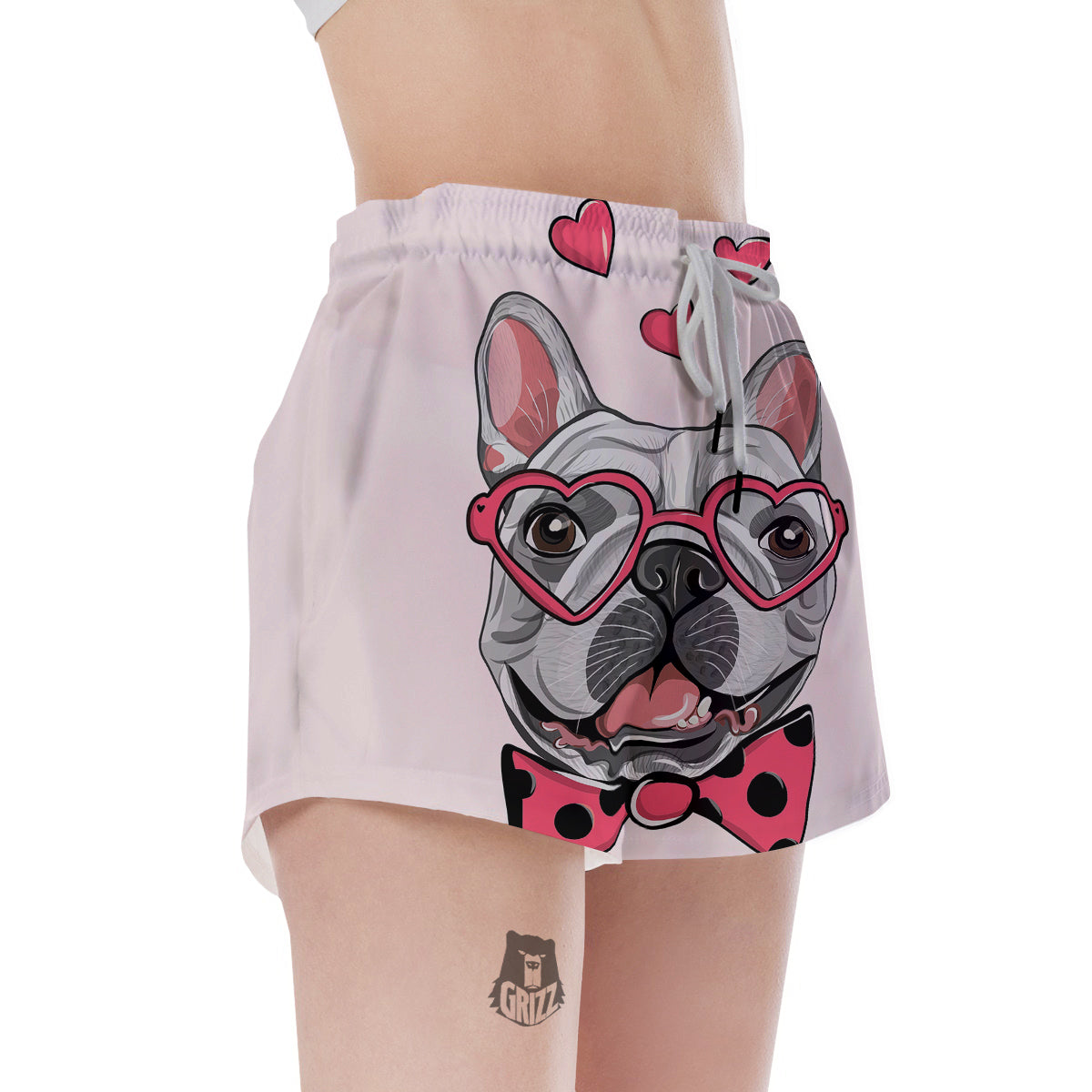Pug With Glasses Cute Print Cute Women's Shorts-grizzshop