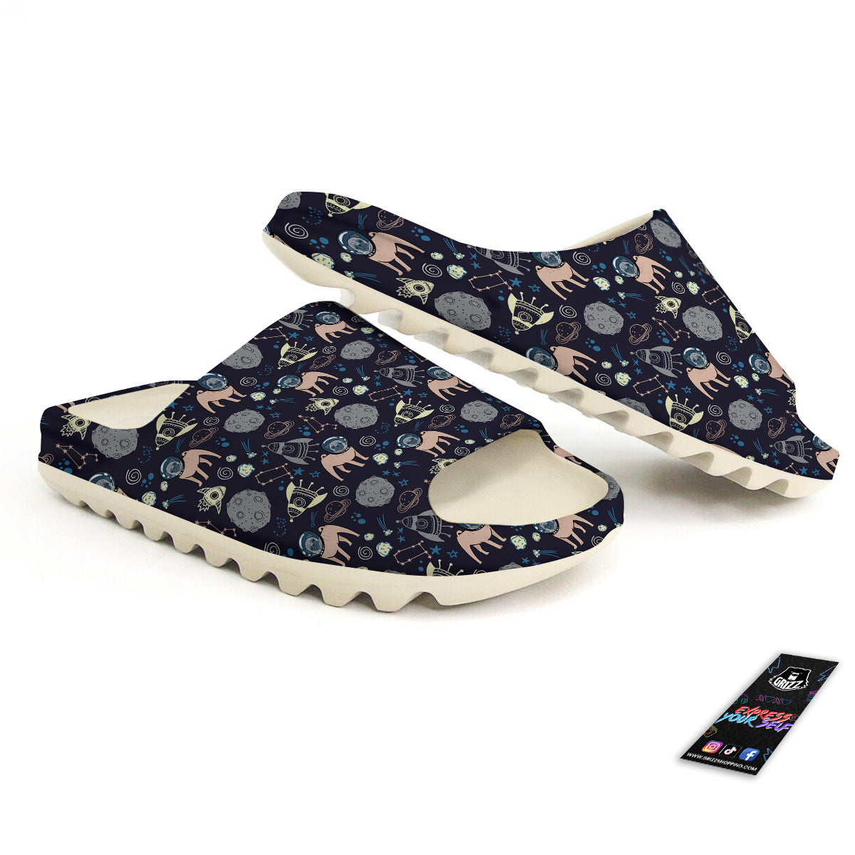 Pug And Astronaut In The Space Print Pattern Sandals-grizzshop