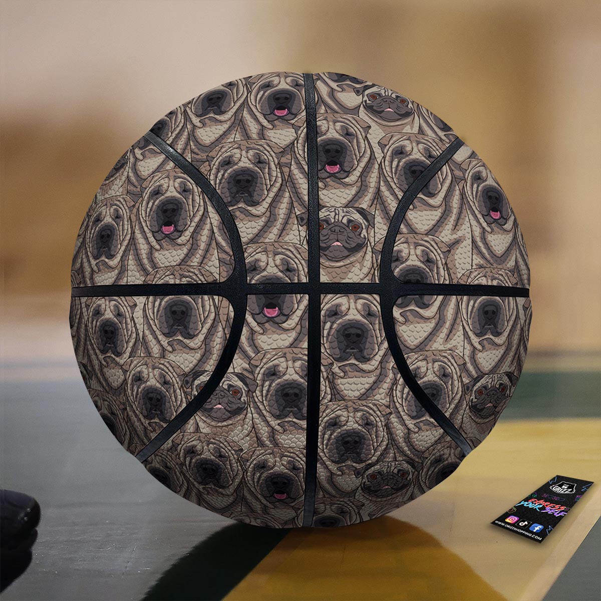 Polygonal Sunflower Print Pattern Basketball