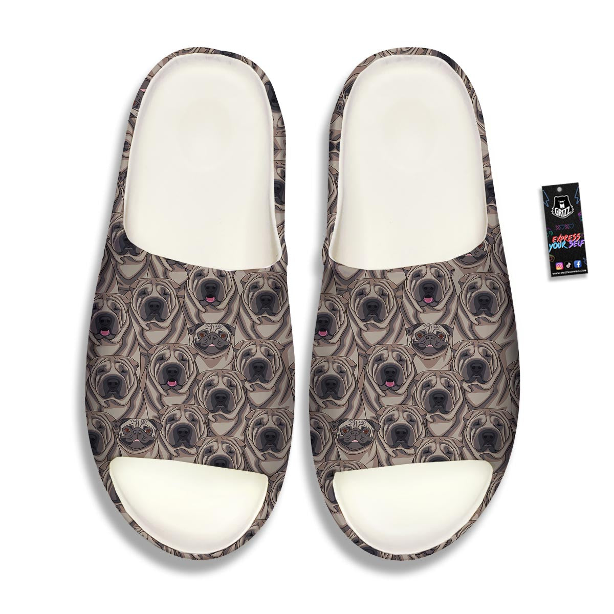 Pug And Shar Pei Print Pattern Sandals-grizzshop