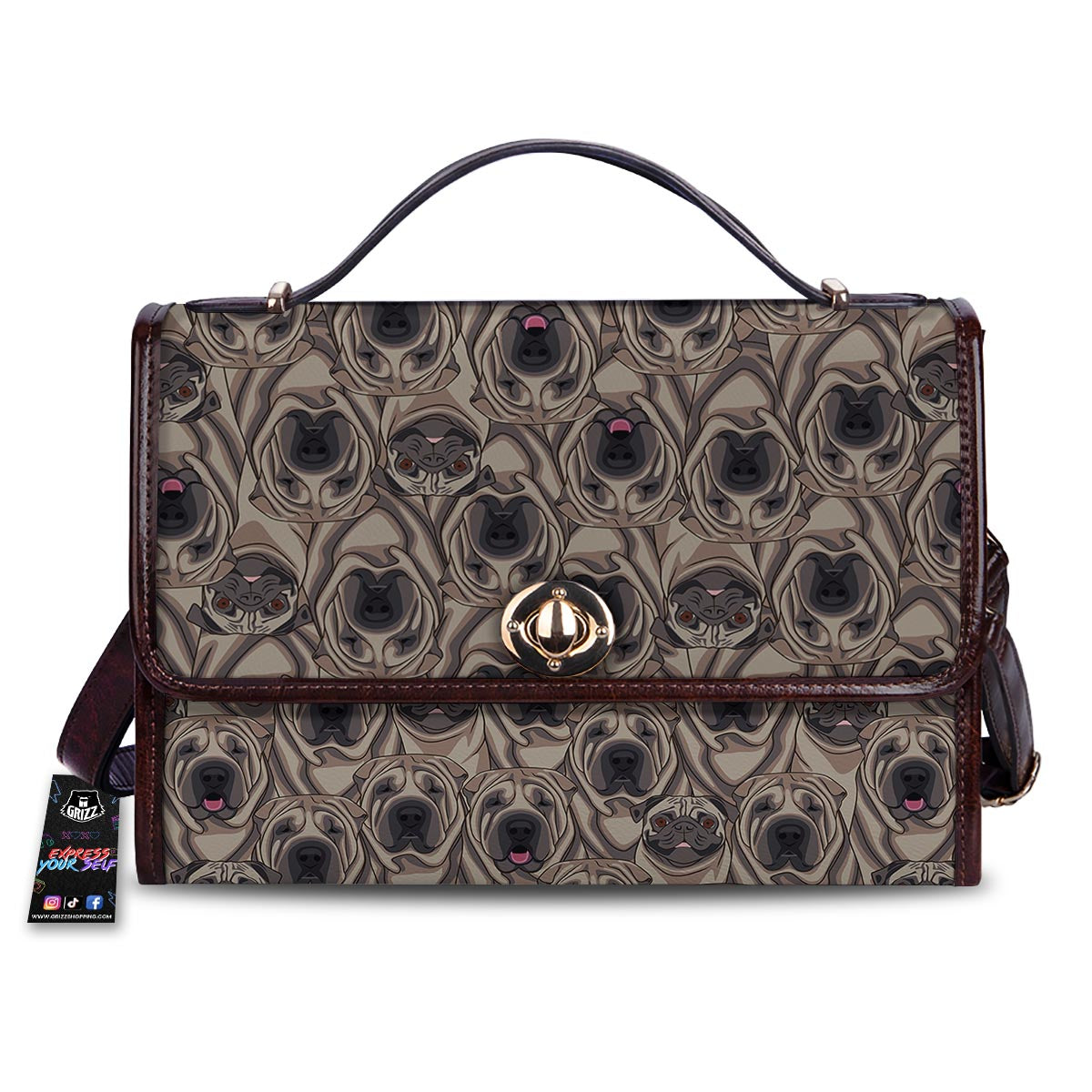 Pug And Shar Pei Print Pattern Women's Satchel Bag