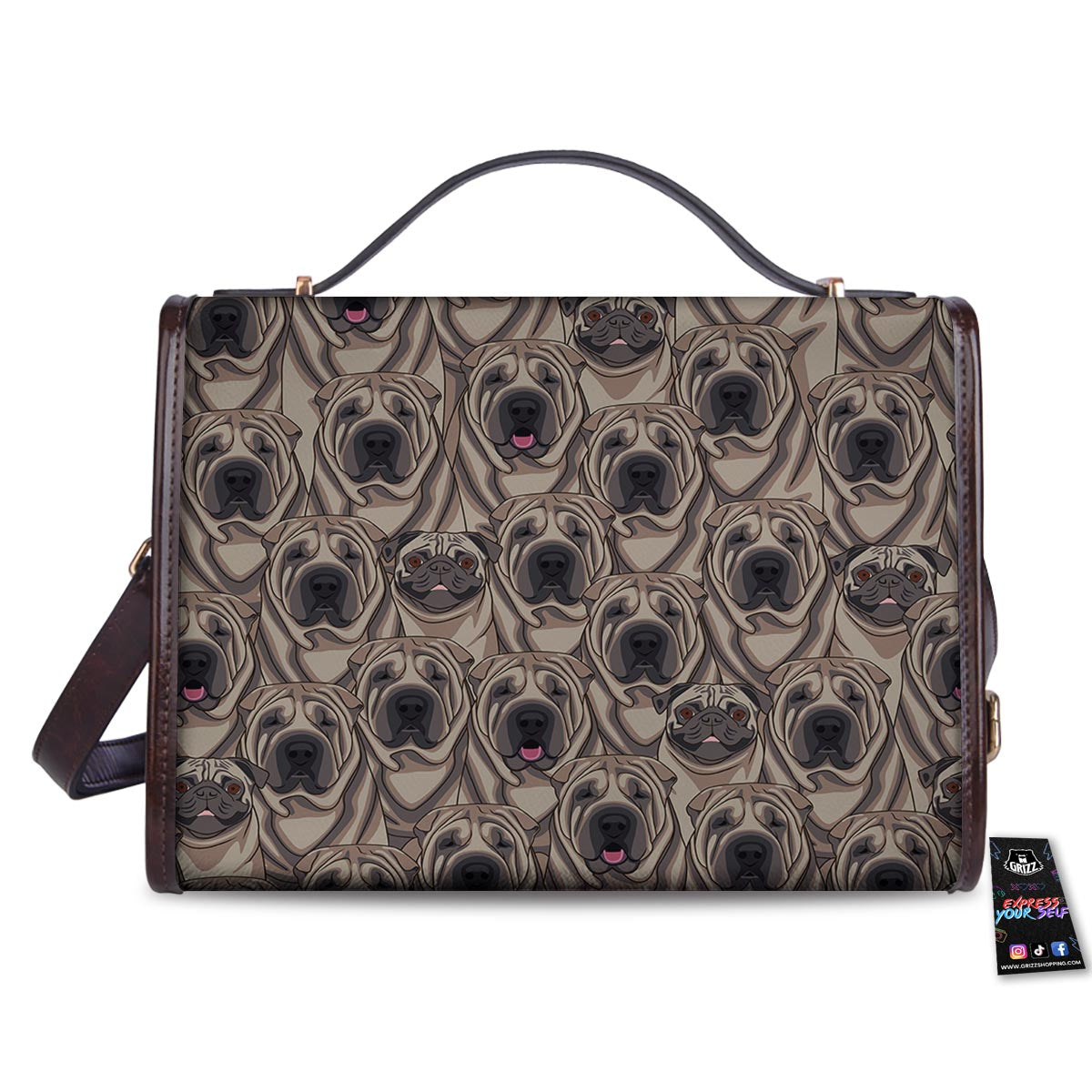 Pug And Shar Pei Print Pattern Women's Satchel Bag