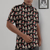 Pug Christmas Santa Print Pattern Untucked Shirts-grizzshop