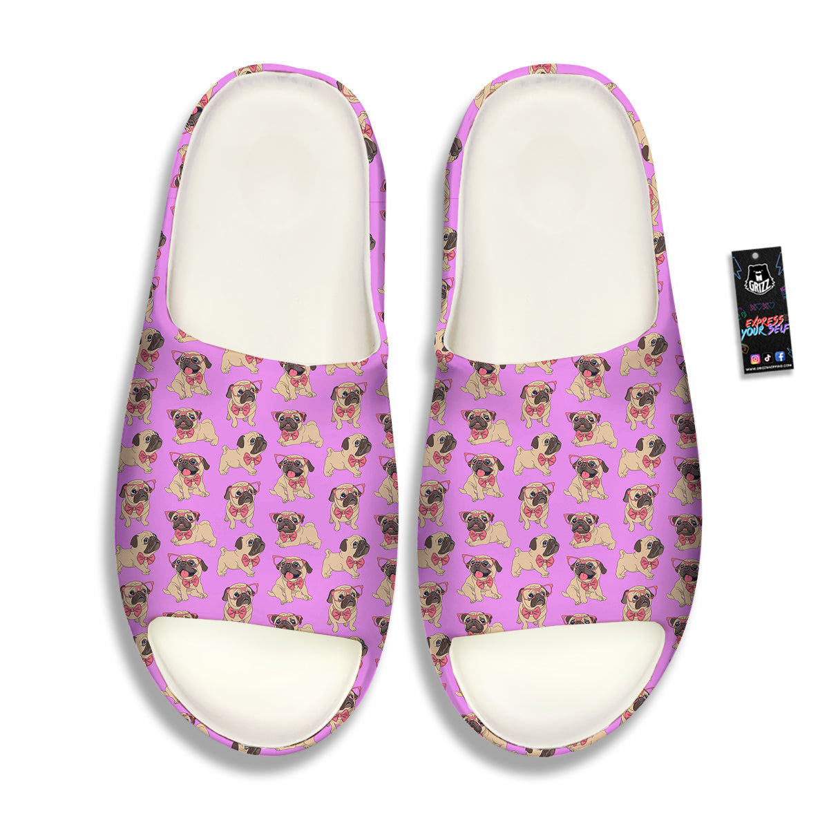 Pug Cute Print Pattern Sandals-grizzshop