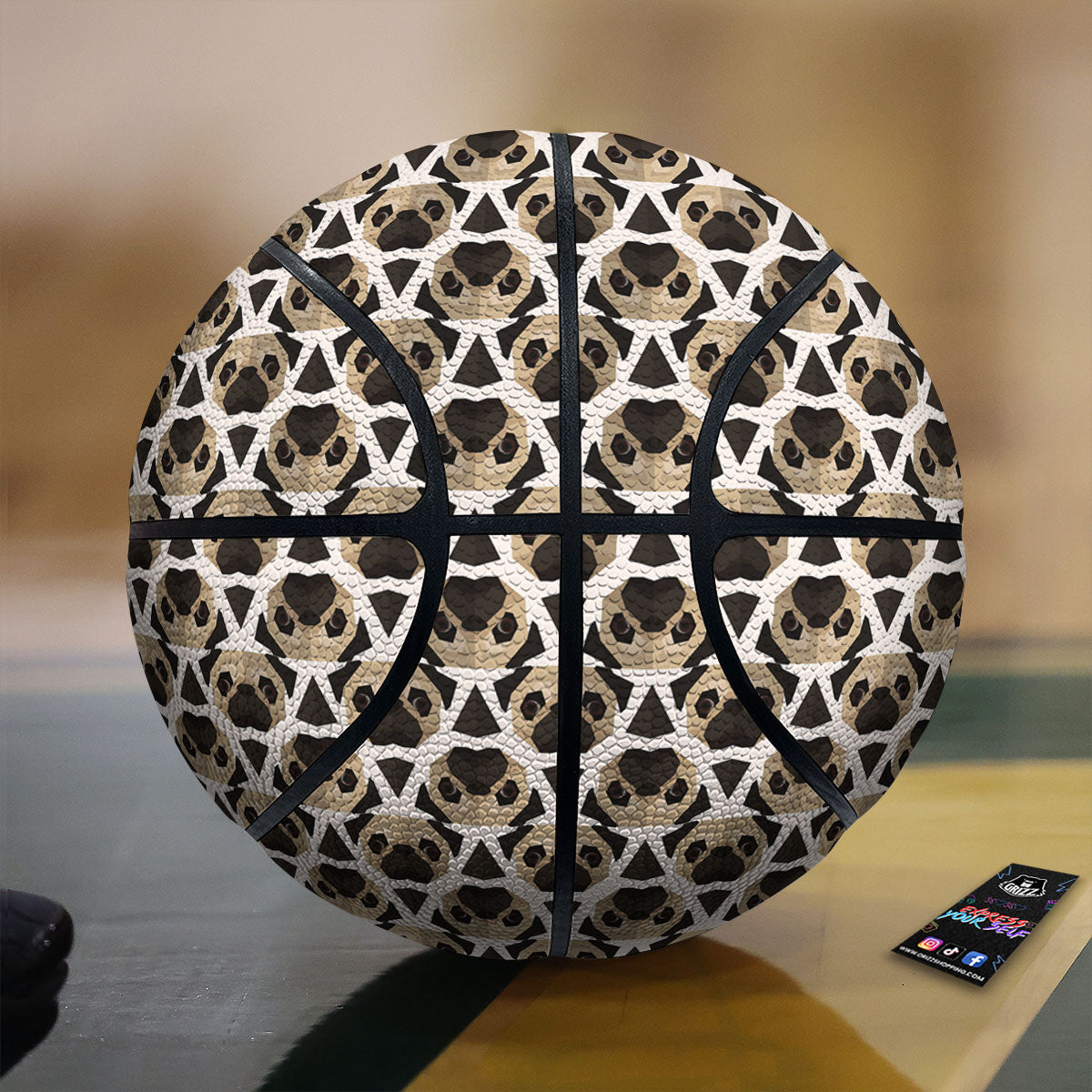 Red Pastel And Grey Tattersall Print Basketball
