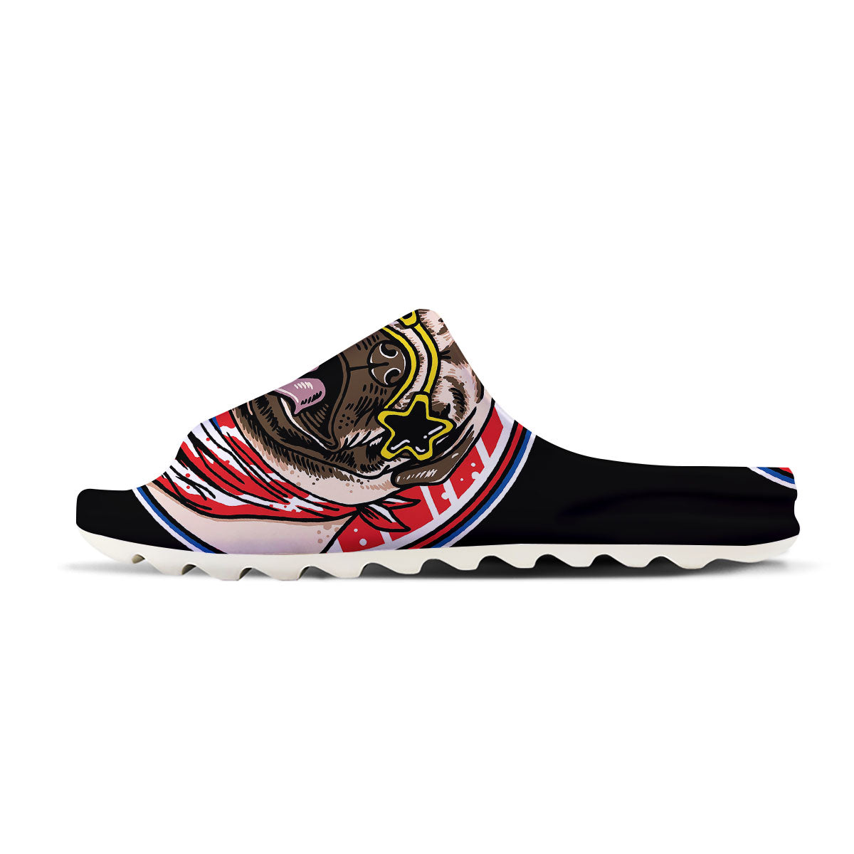 Pug Hipster Print Sandals-grizzshop