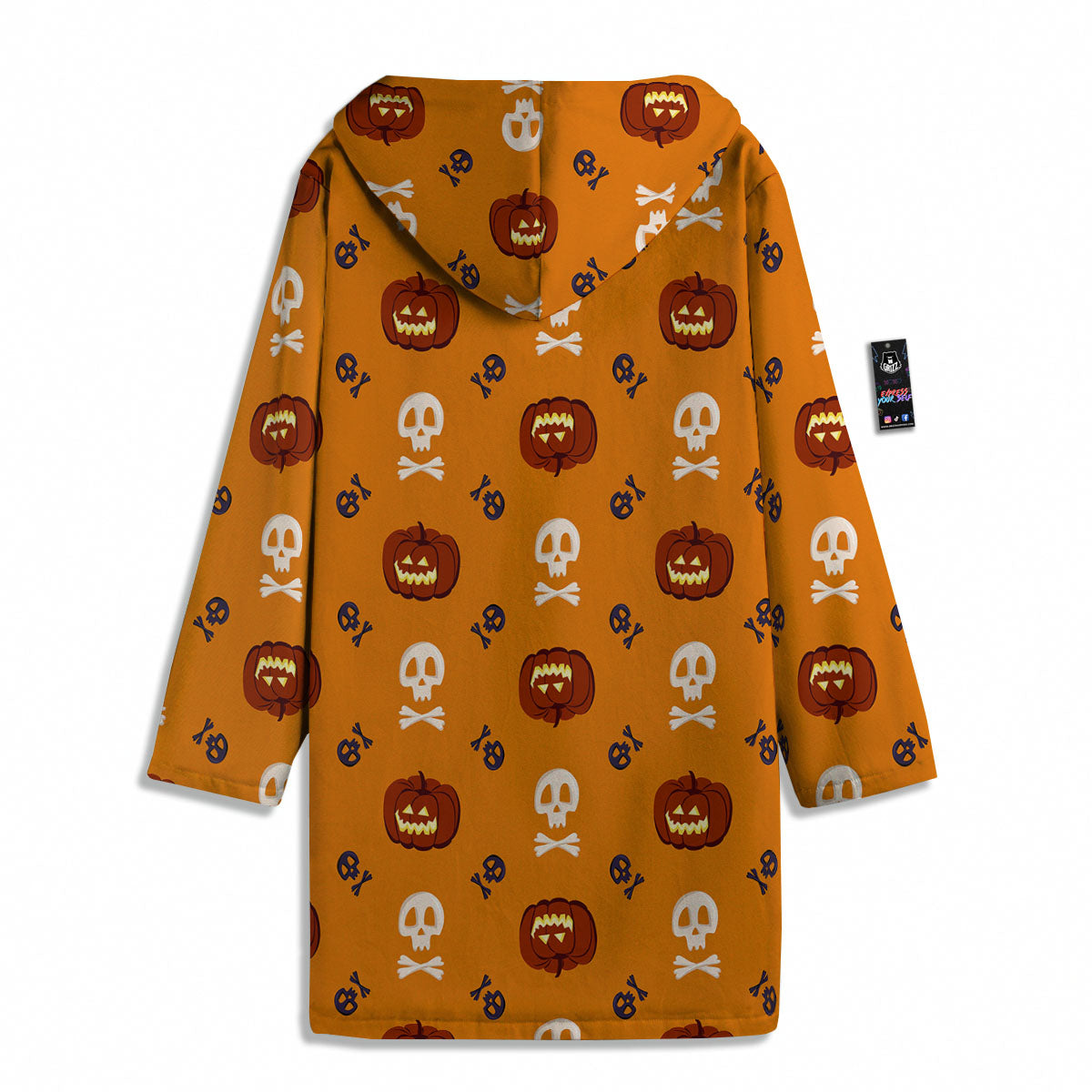 Pumkin And Skull Halloween Print Pattern Men's Windbreaker Jacket-grizzshop