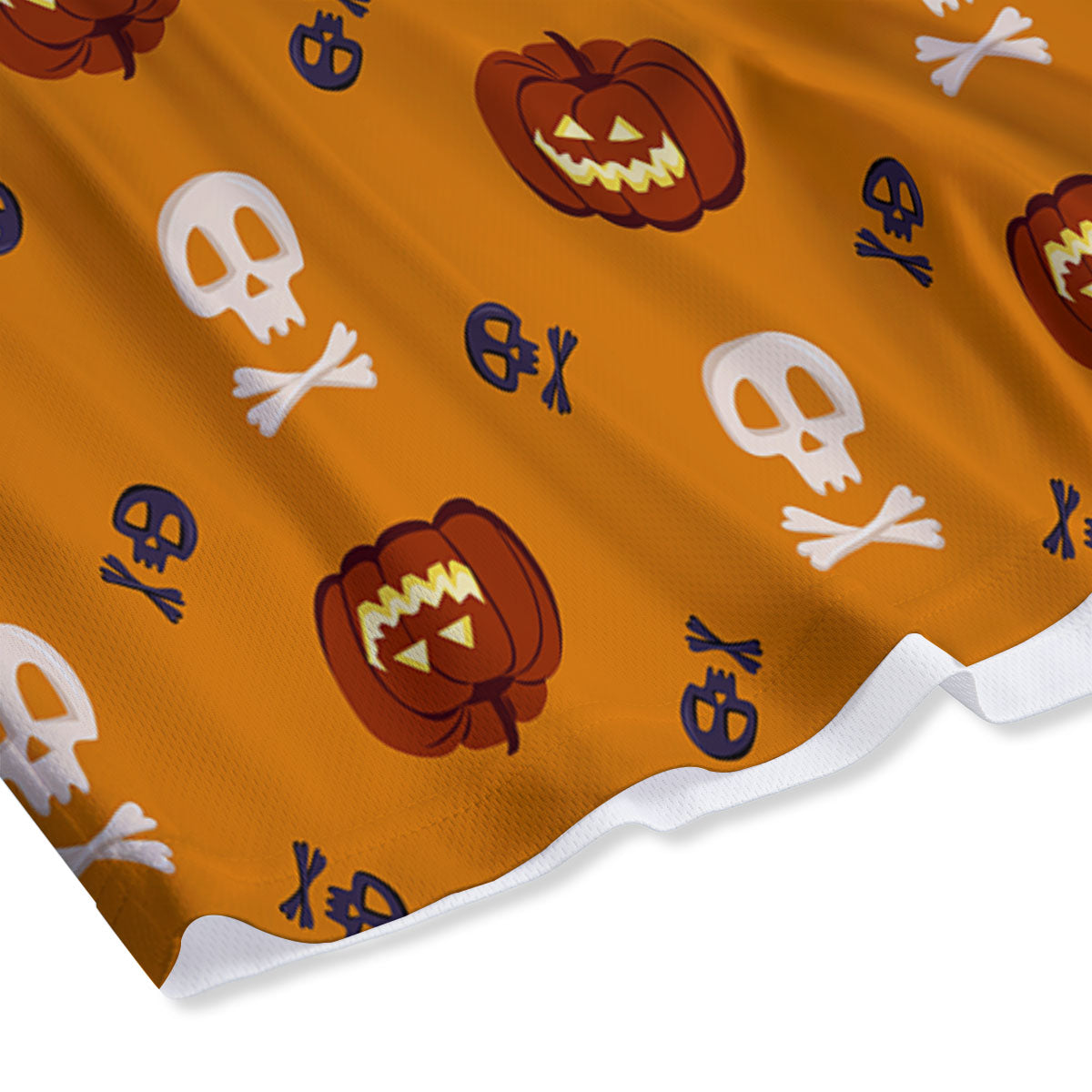 Pumkin And Skull Halloween Print Pattern Mesh Shorts