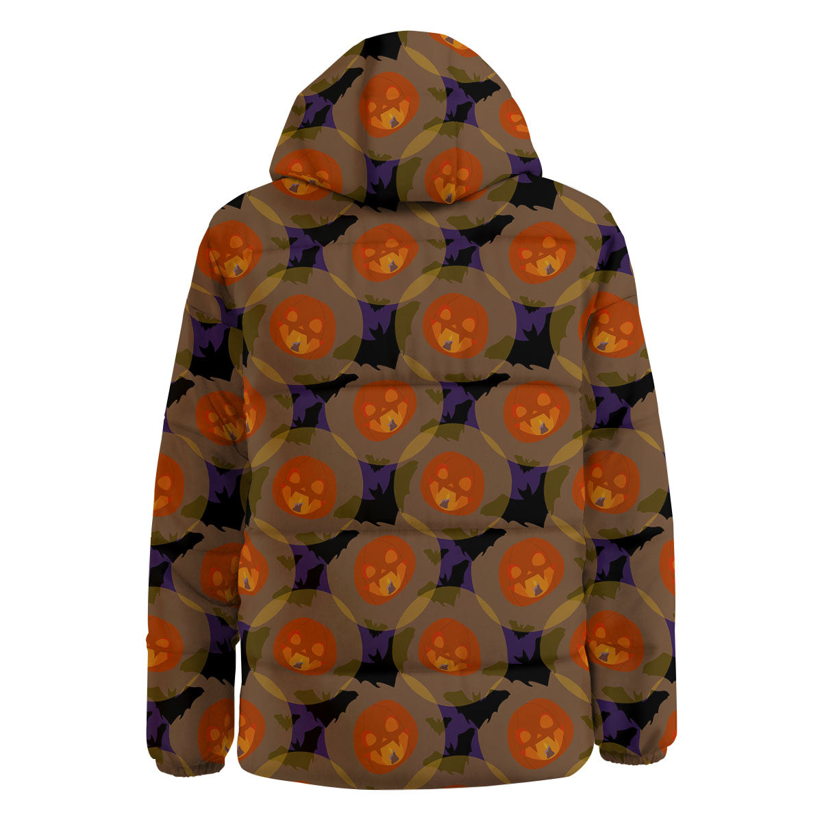 Pumkin Bat Halloween Print Pattern Down Jacket-grizzshop