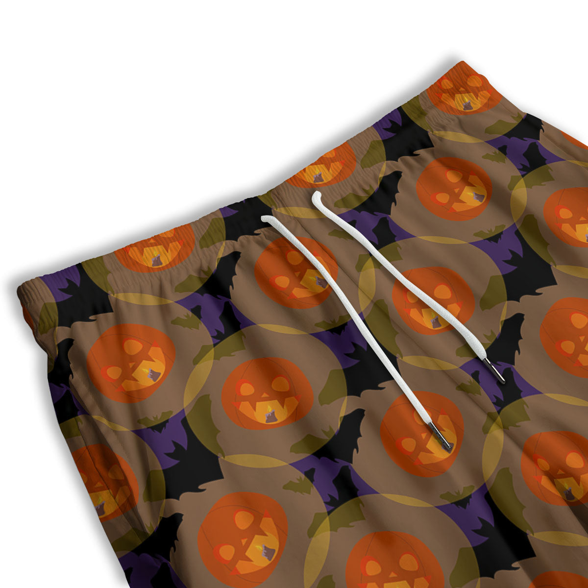 Pumkin Bat Halloween Print Pattern Men's Athletic Shorts