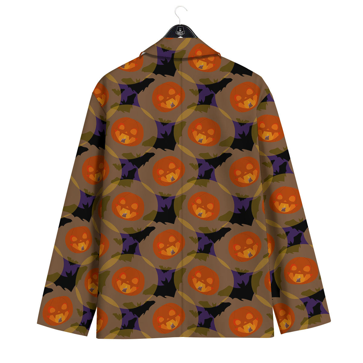 Pumkin Bat Halloween Print Pattern Men's Sport Coat-grizzshop