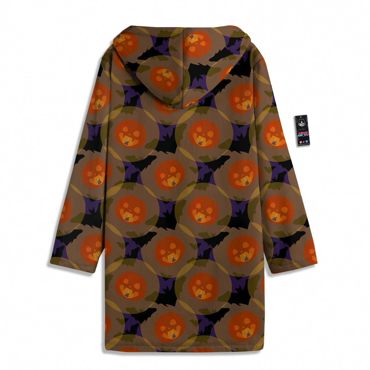 Pumkin Bat Halloween Print Pattern Men's Windbreaker Jacket-grizzshop