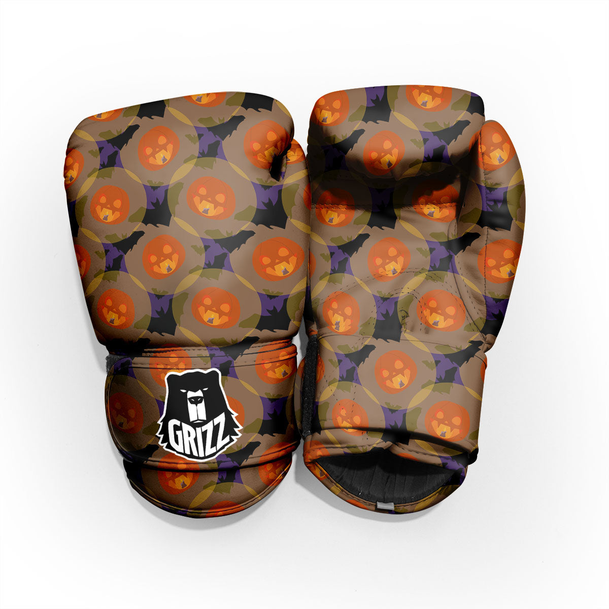 Pumkin Bat Halloween Print Pattern Pro Boxing Glove