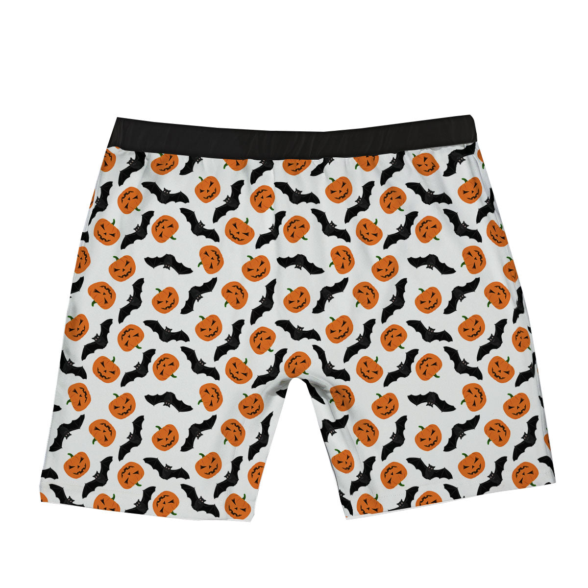 Pumpkin And Bat Halloween Print Pattern Boxer Briefs-grizzshop