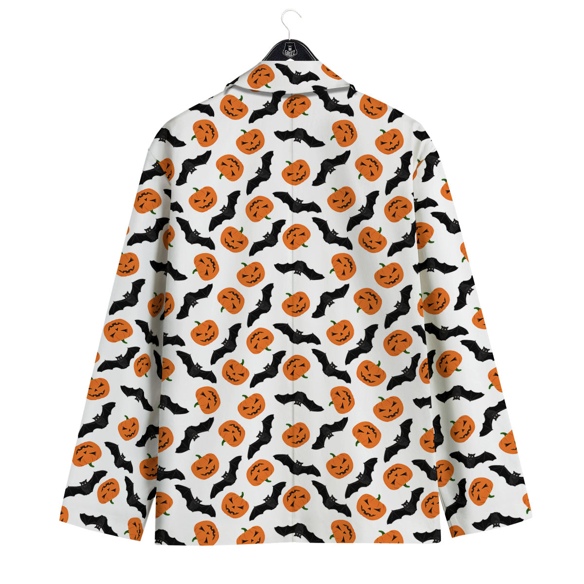 Pumpkin And Bat Halloween Print Pattern Men's Sport Coat-grizzshop